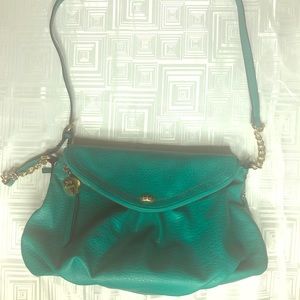 Juicy Couture leather foldover purse with strap